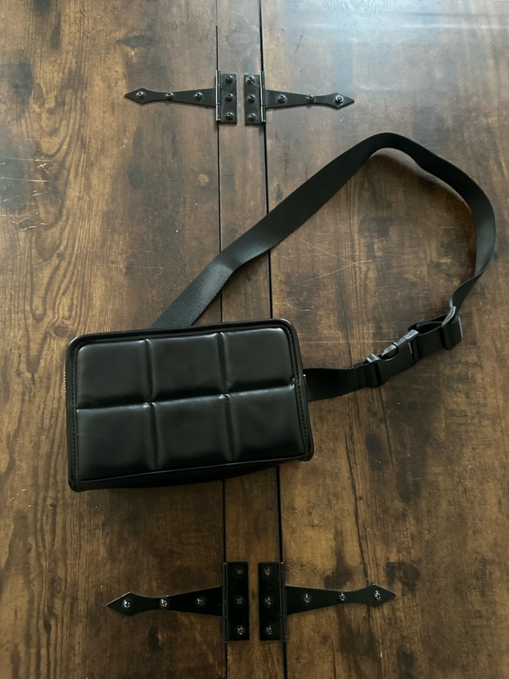 Amanda Uprichard Black Quilted Crossbody Belt Bag